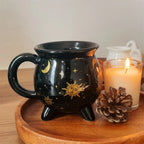 Cauldron Coffee Mug 350Ml Black Ceramic Witch Mugs,Adorable Sorceress’S Potion Themed Cups,Ideal for Christmas Thanksgiving Part