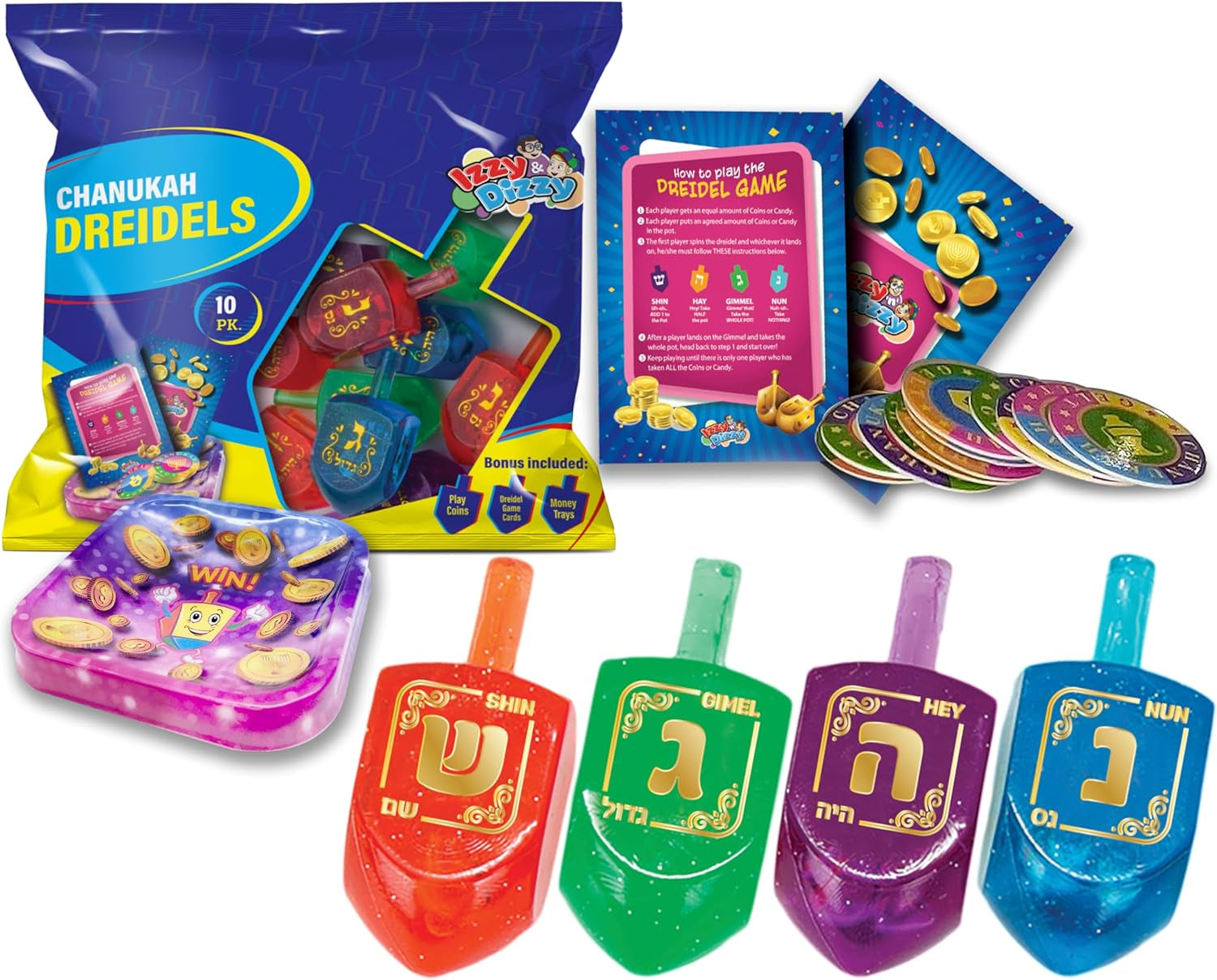 Lucite Hanukkah Dreidel (10pcs)