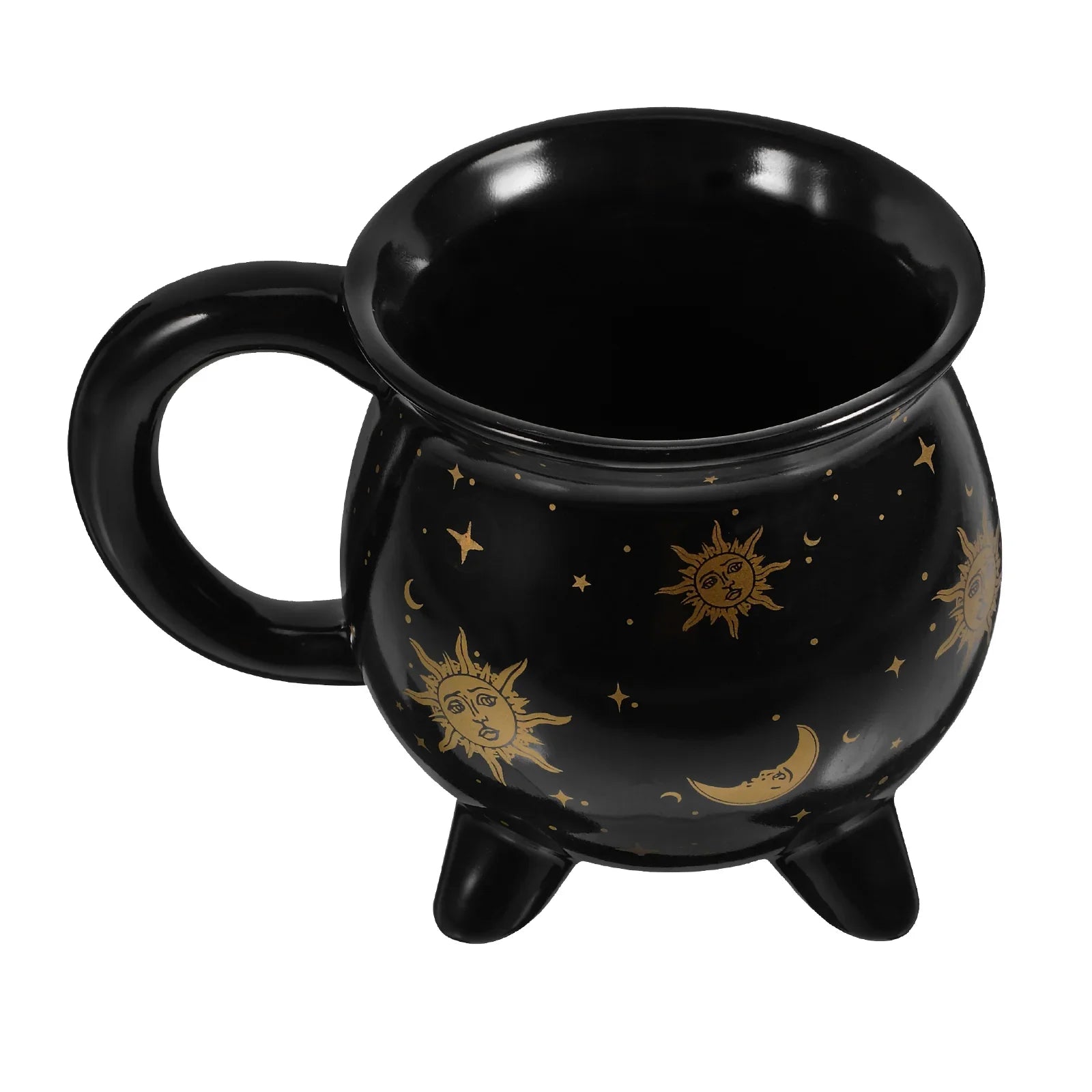 Cauldron Coffee Mug 350Ml Black Ceramic Witch Mugs,Adorable Sorceress’S Potion Themed Cups,Ideal for Christmas Thanksgiving Part