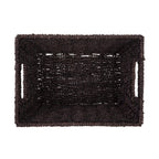 (6 Pack)  Espresso Handwoven Seagrass Basket, Rectangle