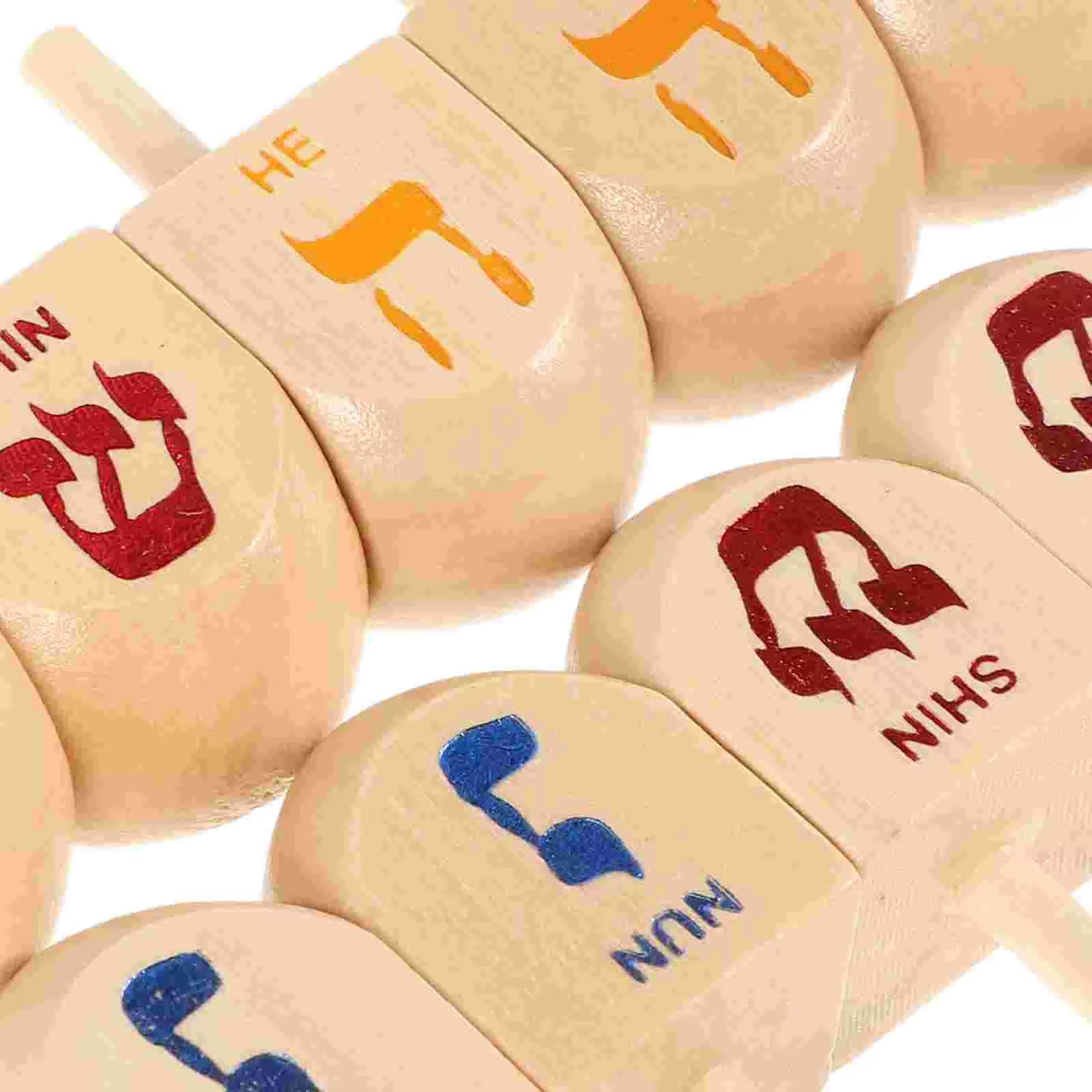 Wooden Spinning Dreidel (10pcs)