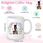 3 Pcs Christian Gifts for African American Women Bible Verse Makeup Bag Christian Pencil Pouch 11 Oz Religious Coffee Mug Inspirational Keychain Faith Based You Are Loved Gifts
