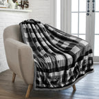 Christmas Blanket Holiday Theme Print Warm Sherpa Fleece Throw Sofa Couch Bed