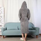 Hooded Herringbone Women'S Soft Spa Long Kimono Bathrobe,Comfy Full Length Warm Nightdress