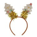 Christmas Headband Christmas Tree Hair Bands Glitter Gold Sequins Christmas Tree with Small Bell Design Headbands Holiday Party Gift for Women Girl Festival Hair Decoration Accessory