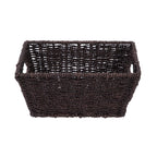 (6 Pack)  Espresso Handwoven Seagrass Basket, Rectangle