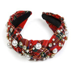 Christmas Headbands for Women Plaid Headband Knotted, Fashion Holiday Women Headbands for Hair Christmas Outfits Hair Accessories