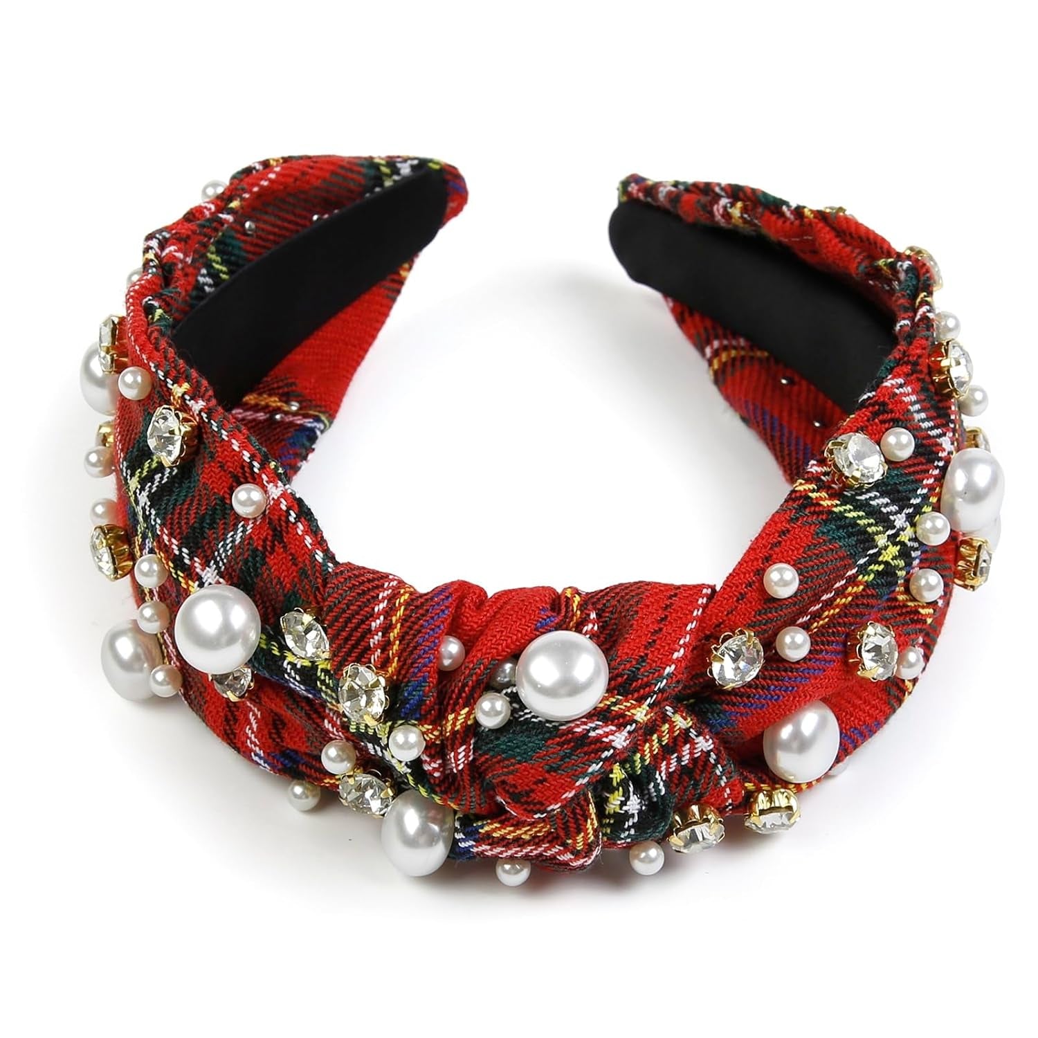 Christmas Headbands for Women Plaid Headband Knotted, Fashion Holiday Women Headbands for Hair Christmas Outfits Hair Accessories