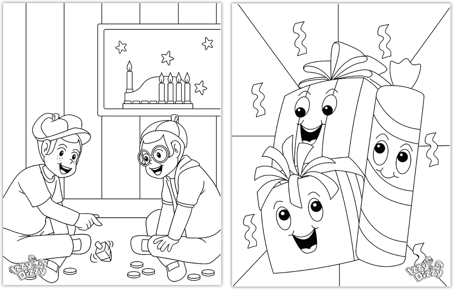 Hanukkah Coloring Book - Great for Partys and Gifts- Chanuka Coloring Book - 24 Pages - 3 Pack