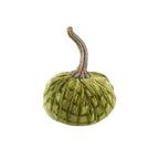 4.75 In. D X 6.5 In. H Small Green Plaid Velvet Pumpkin