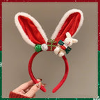 Christmas Decoration Christmas Headband Santa Elk Hair Hoop Antlers Headband Party Dress up Reindeer Bow Red Hair Band