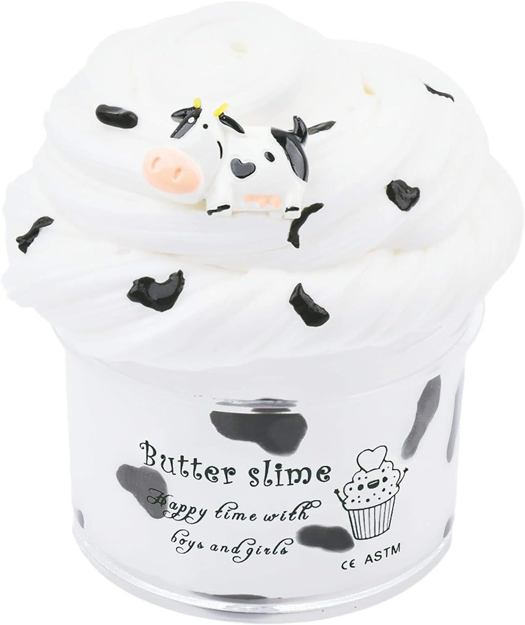 White Cow Butter Slime, 7OZ Scented, 200ML Non Sticky Premade Butter Slime for Kids, Christmas Toy for Boys & Girls, Party Favors