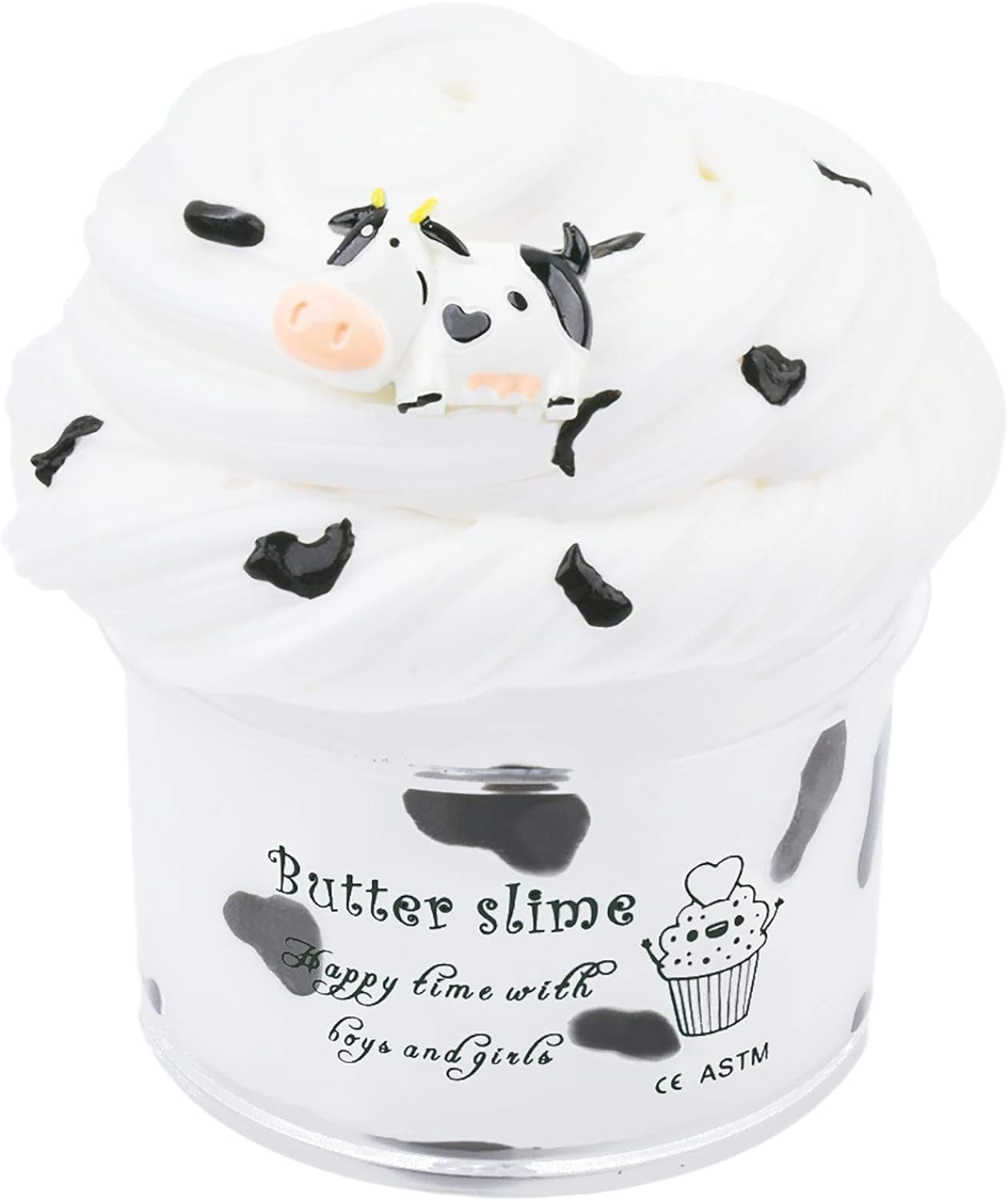 White Cow Butter Slime, 7OZ Scented, 200ML Non Sticky Premade Butter Slime for Kids, Christmas Toy for Boys & Girls, Party Favors