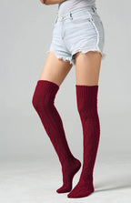 Women'S Cable Knit Thigh High Boot Socks Extra Long Winter Stockings Leg Warmers