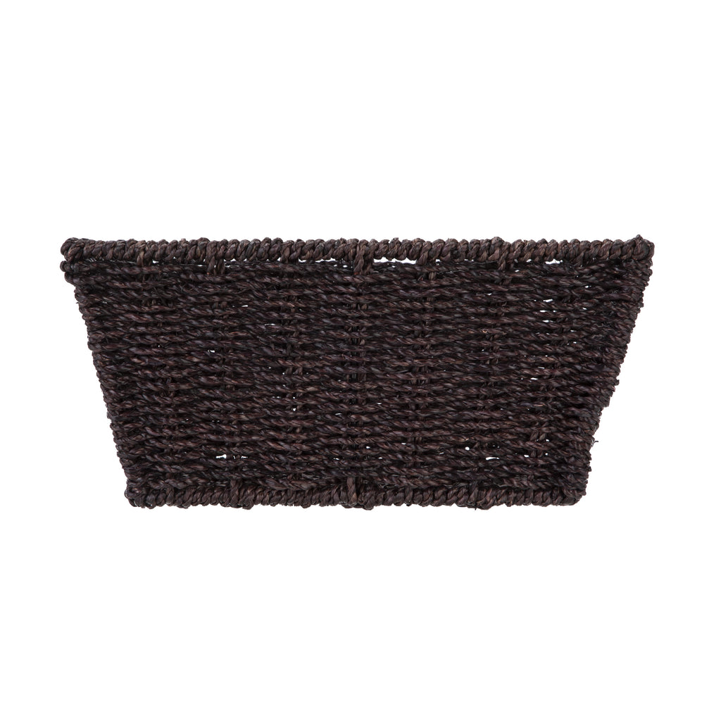 (6 Pack)  Espresso Handwoven Seagrass Basket, Rectangle