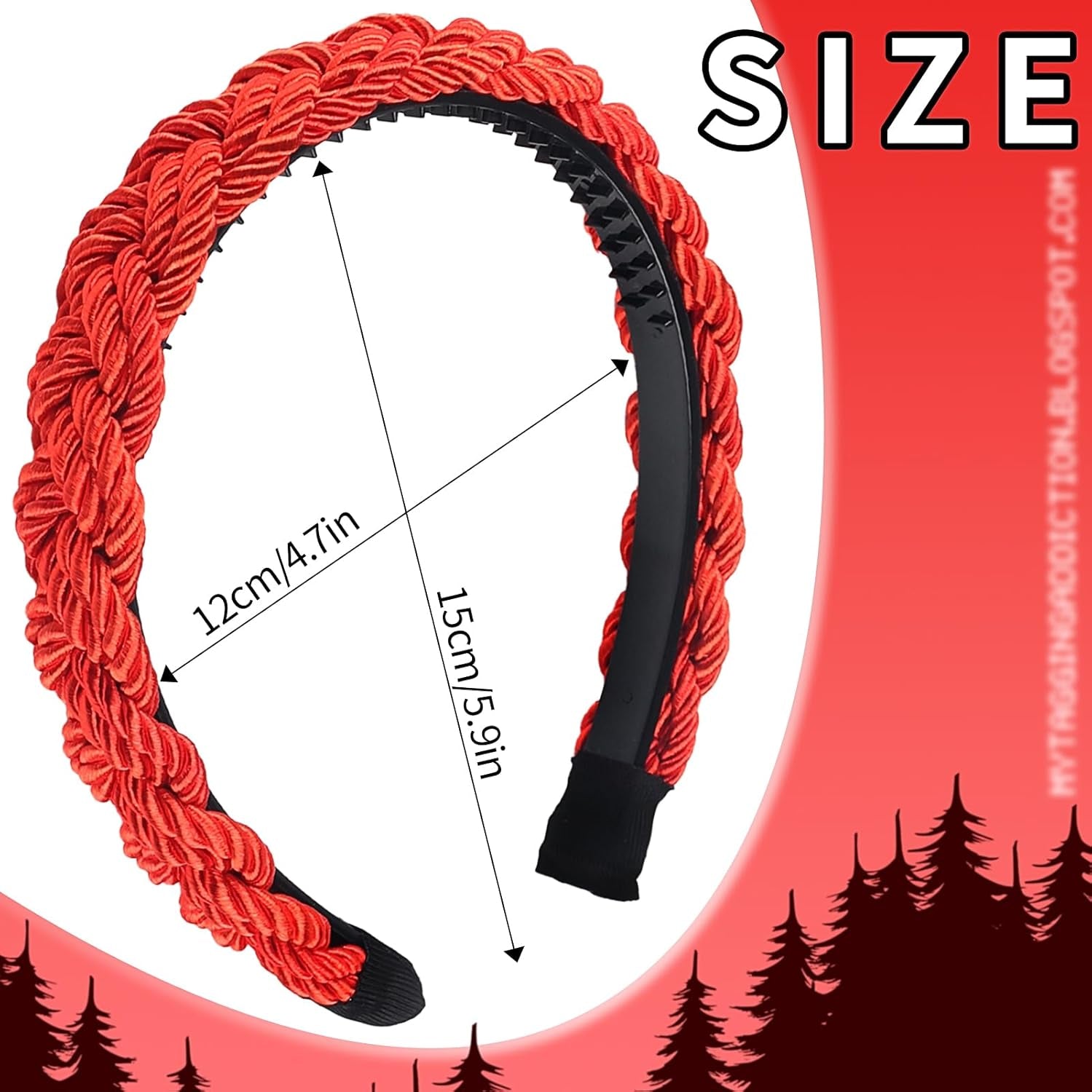 2Pcs Christmas Headbands for Women Bright Silk Braided Headbands Green Red Braided Hair Band