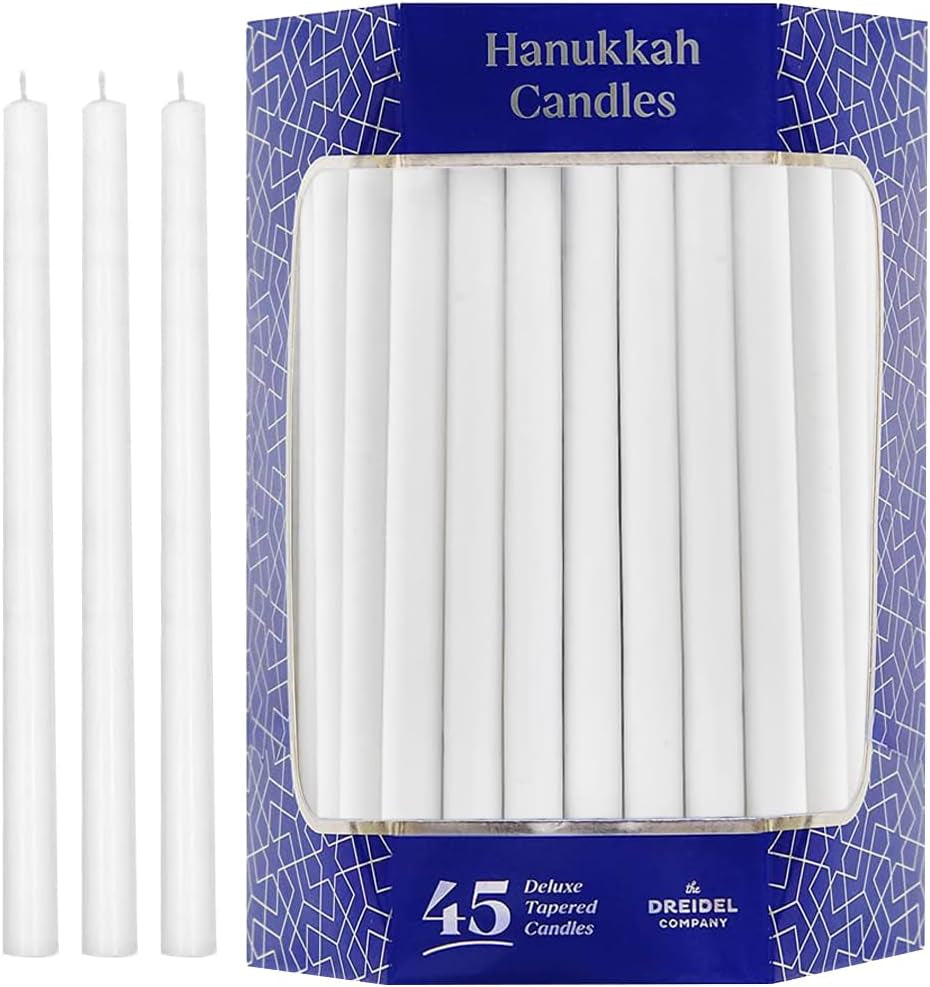 White Hanukkah Menorah Candles