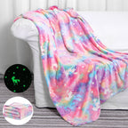 Glow in the Dark Blanket Unicorn Blanket for Girls, Unicorns Gifts for Girls , Birthday Gifts Christmas Valentines Gifts