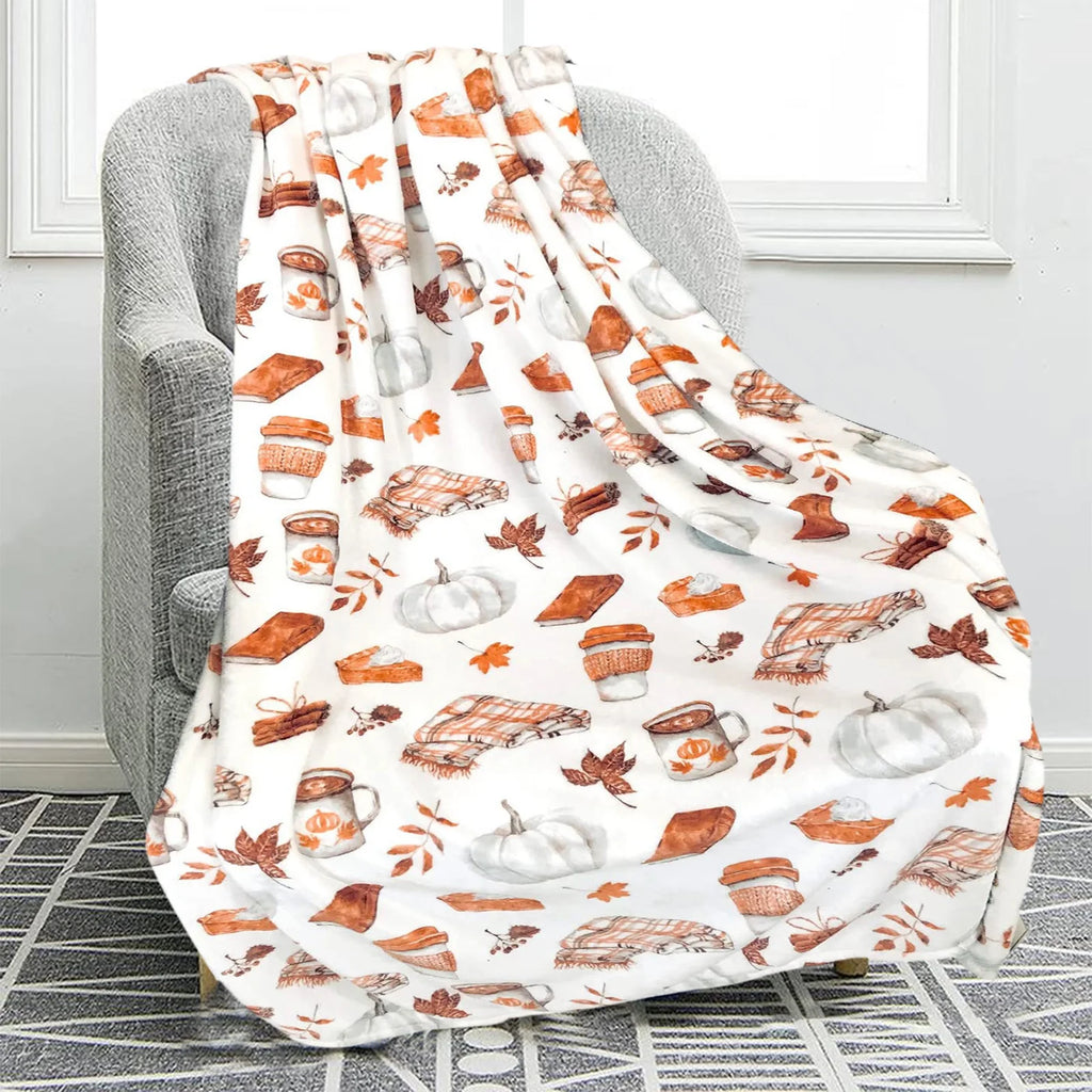 Throw Blank under $5!  Fall Decor Throw Blanket, Soft Warm Autumn Maple Leaves Thanksgiving Throws Nap Blankets for Living Room Couch Bed Chair Dorm