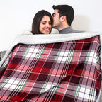 Christmas Blanket Holiday Theme Print Warm Sherpa Fleece Throw Sofa Couch Bed