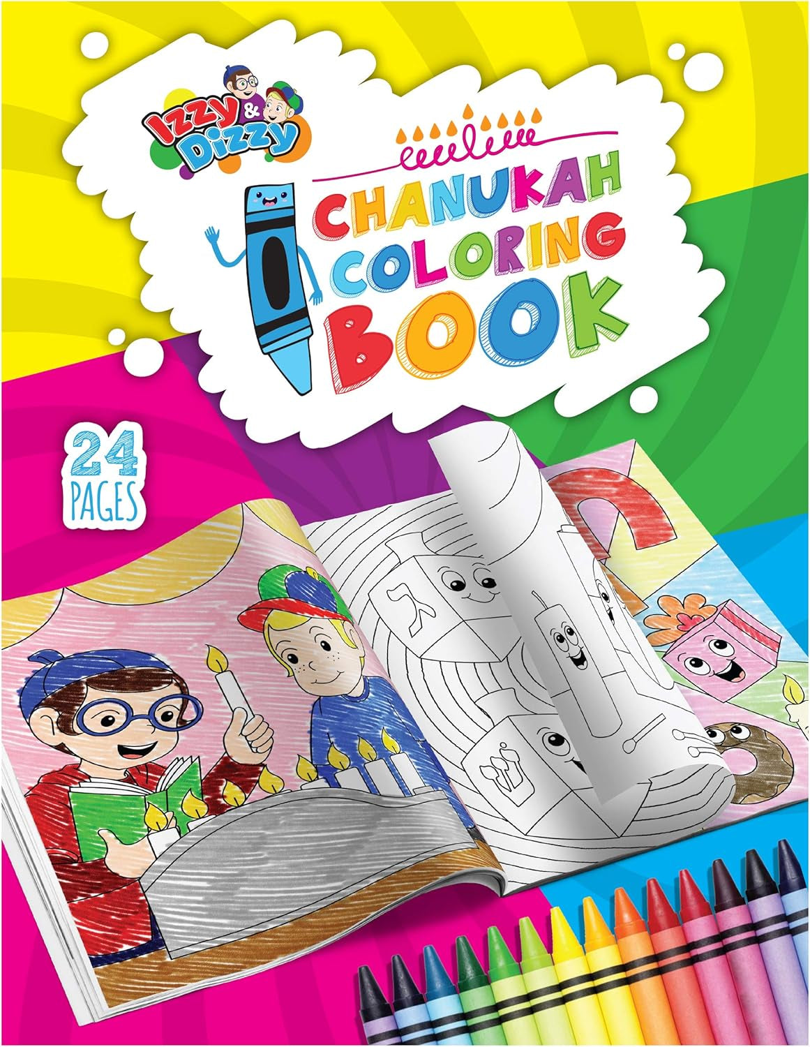 Hanukkah Coloring Book - Great for Partys and Gifts- Chanuka Coloring Book - 24 Pages - 3 Pack