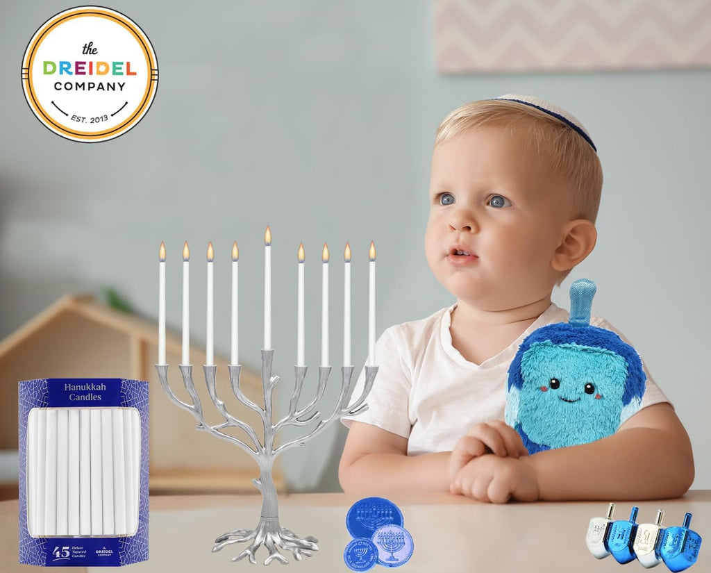 White Hanukkah Menorah Candles