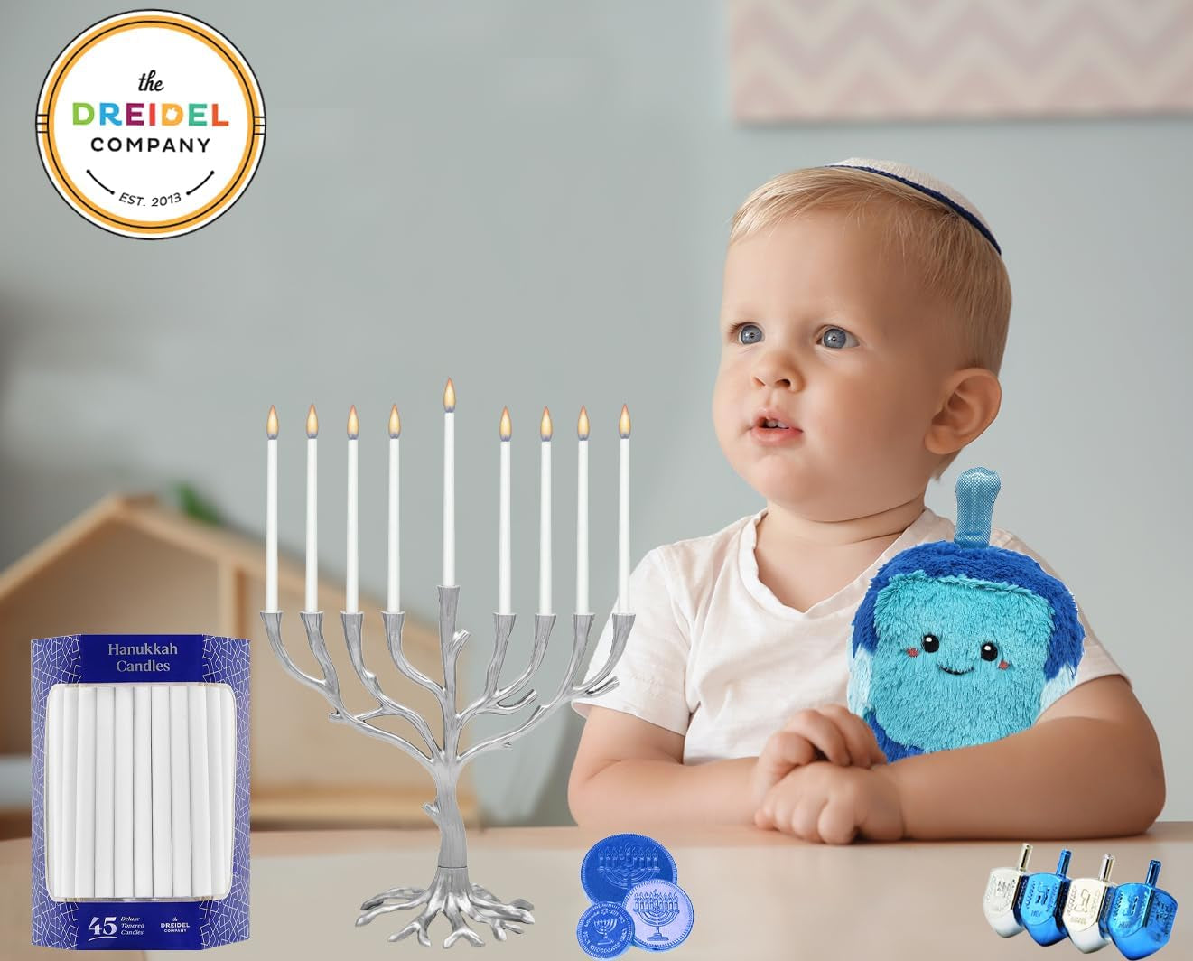 White Hanukkah Menorah Candles