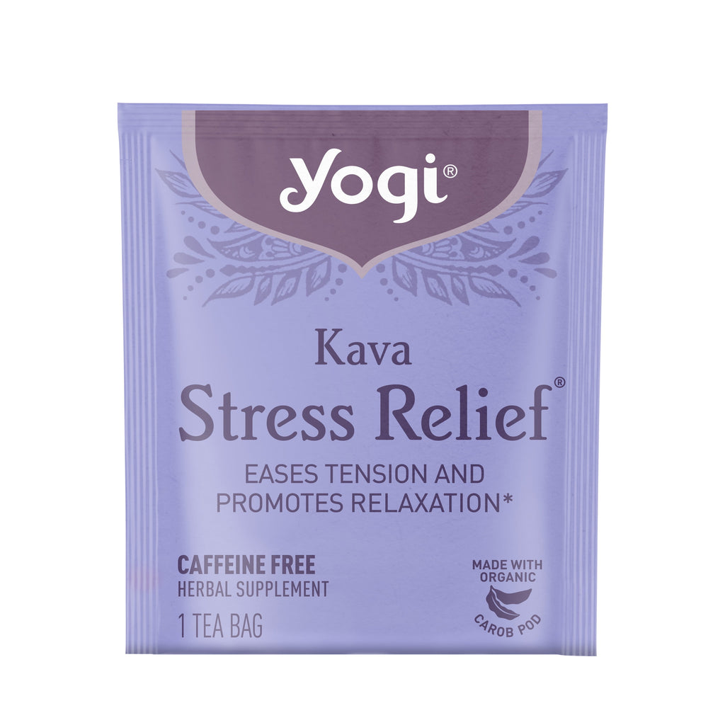 Tea Kava Stress Relief, Caffeine-Free Herbal Tea Bags, 16 Count
