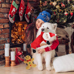 Christmas Dog Toys, Puppy Chew Toy for Teething and Training with Gift Bag, Tough Xmas Gift Plush Squeaky Toy for Small Dogs