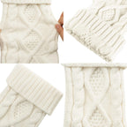 Unique Ivory White Knitted Holiday Stockings, (18" 4PCS)