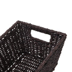 (6 Pack)  Espresso Handwoven Seagrass Basket, Rectangle