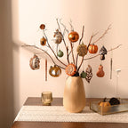 40Ct Shatterproof Fall Ornaments Orange Hanging Harvest Decor Thanksgiving Decorations with Hedgehogs Flowers for Harvest Holiday Party Gift