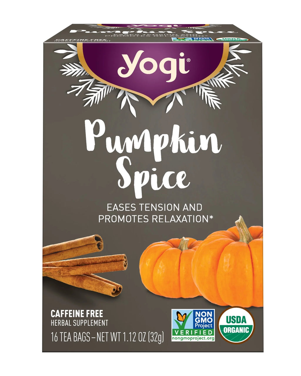 Pumpkin Spice, Caffeine Free Herbal Tea Bags, 16 Count