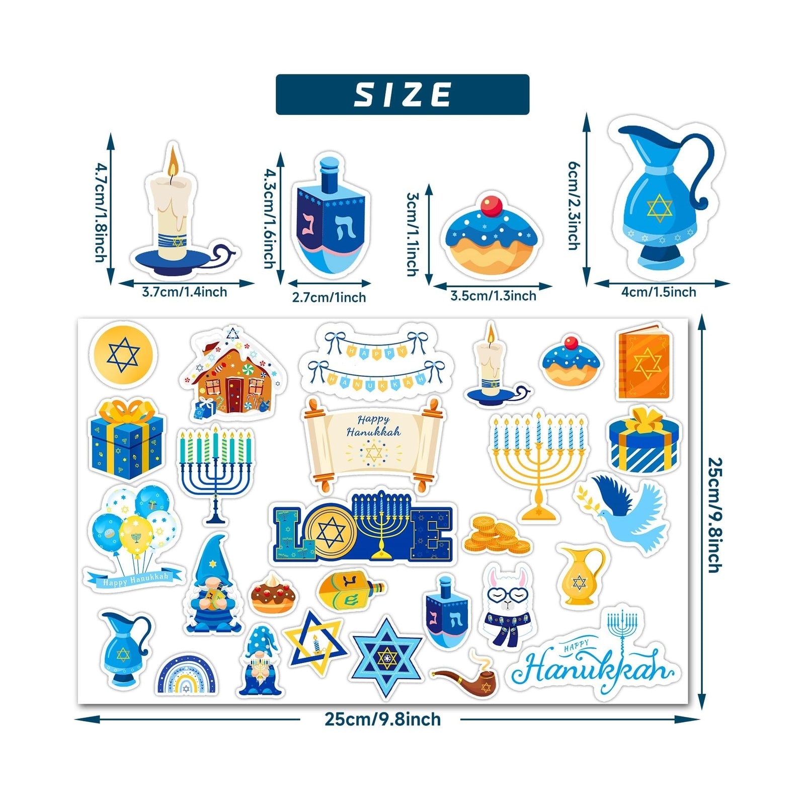 Hanukkah Decorations Window Gel Clings (50pcs)