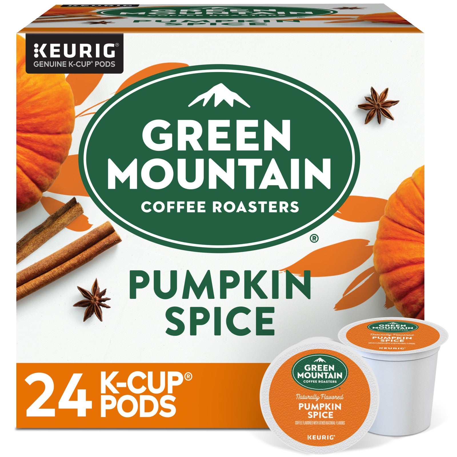 Green Mountain Coffee Roasters Pumpkin Spice Coffee, K-Cups, Light Roast, 24