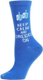 Keep Calm & Dreidel on Holiday Crew Socks