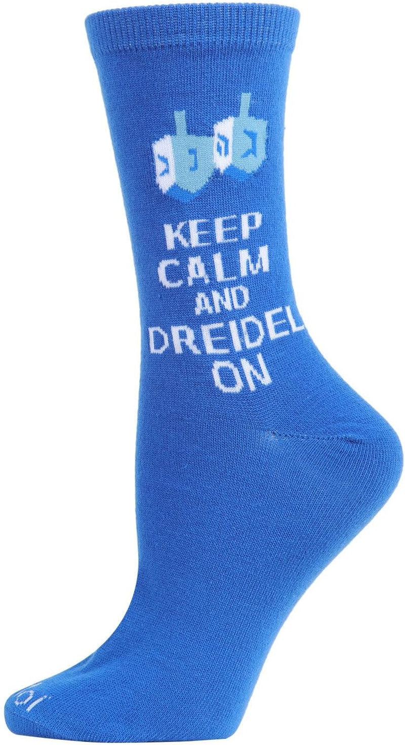 Keep Calm & Dreidel on Holiday Crew Socks
