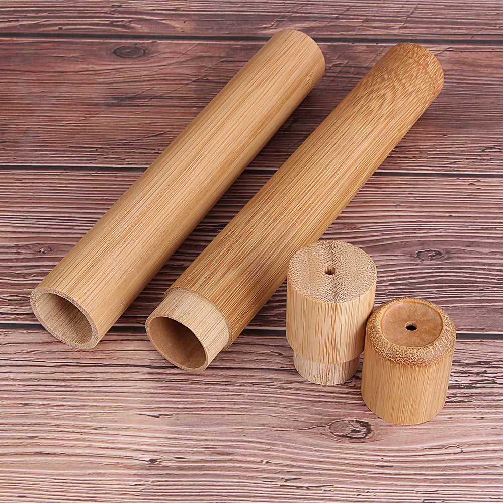 1PC New Eco-Friendly Toothbrush Case Nature Bamboo Toothbrush Tube Adult Health Oral Hygiene Travel Portable Toothbrush Holder