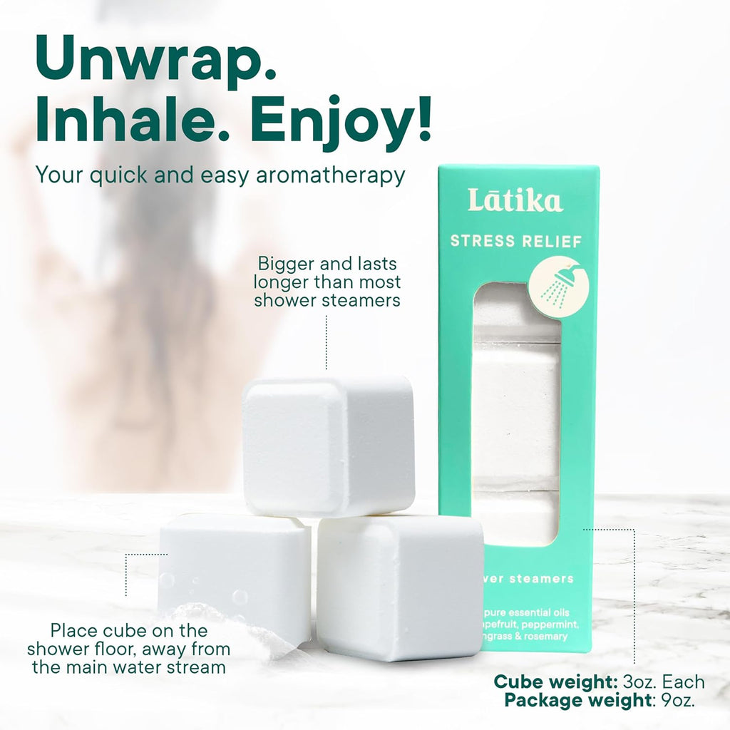 Stress Relief Steamer - Aromatherapy with Pink Grapefruit, Peppermint, Lemongrass and Rosemary - Calming and Relaxing for Anxiety Relief, Spa Aromatherapy Hot Tub - Must-Haves for Women and Men