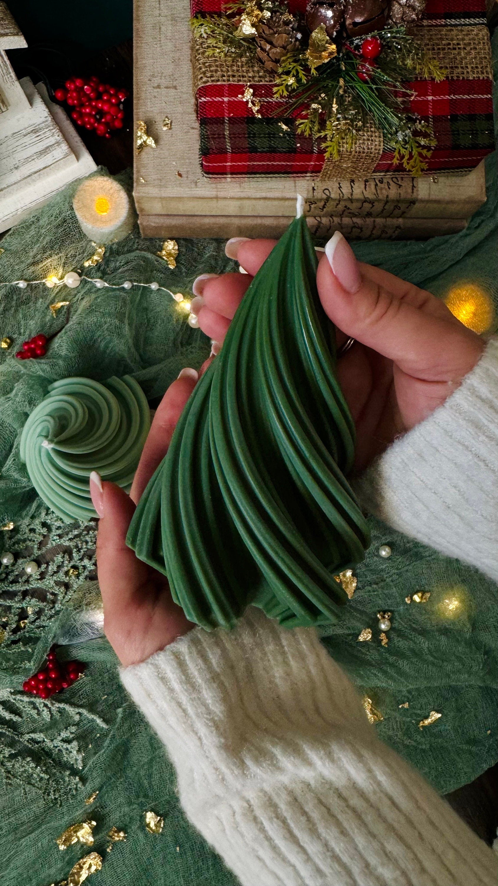 Christmas Tree Candle in Variety of Shapes: Holiday Scented Soy Candle / Xmas Decor