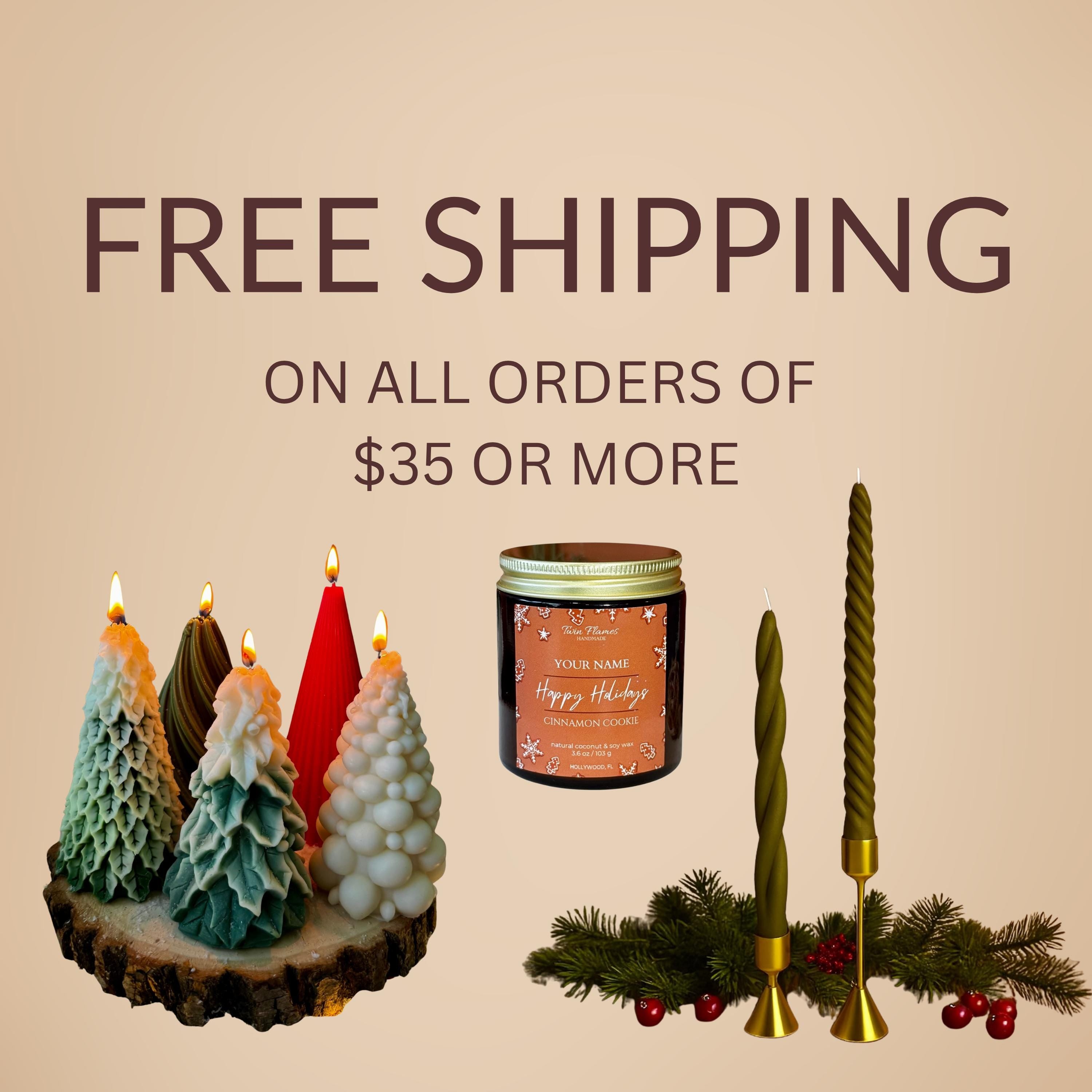 Christmas Tree Candle in Variety of Shapes: Holiday Scented Soy Candle / Xmas Decor